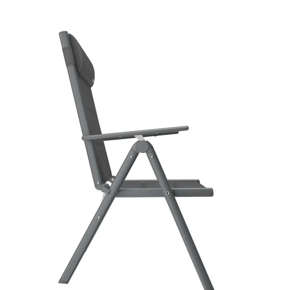 GARMIO® Gartenstuhl Balkonstuhl FLORENZ anthrazit, 7-fach verstellbar, klappbar, inkl. Nackenkissen, für Terrasse