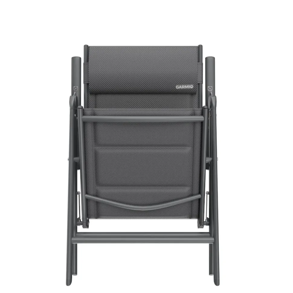 GARMIO® Gartenstuhl Balkonstuhl FLORENZ anthrazit, 7-fach verstellbar, klappbar, inkl. Nackenkissen, für Terrasse