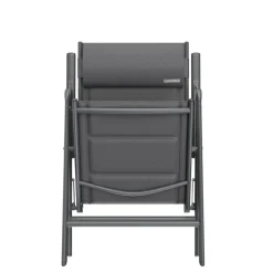 GARMIO® Gartenstuhl Balkonstuhl FLORENZ anthrazit, 7-fach verstellbar, klappbar, inkl. Nackenkissen, für Terrasse