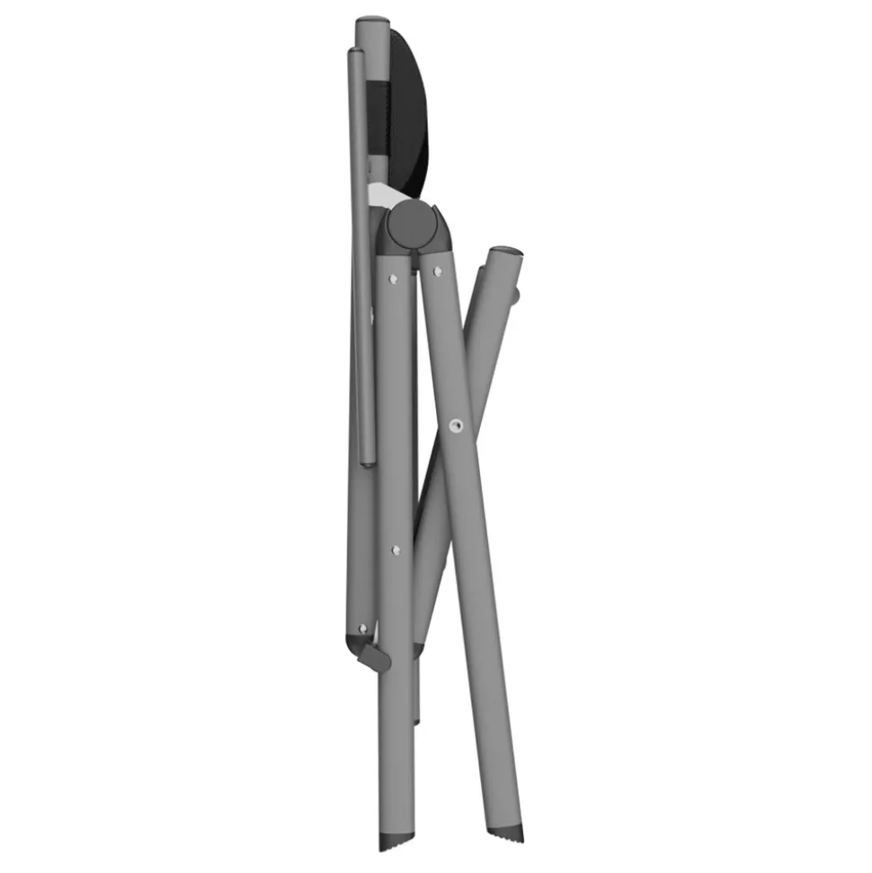 GARMIO® Gartenstuhl Balkonstuhl FLORENZ schwarz, 7-fach verstellbar, klappbar, inkl. Nackenkissen, für Terrasse