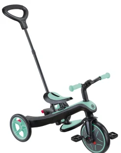 GLOBBER EXPLORER TRIKE 4in1 – Kinderwagen, Dreirad und Laufrad, 10/8,5 Zoll, TPR-Sitz, höhenverstellbar, mint