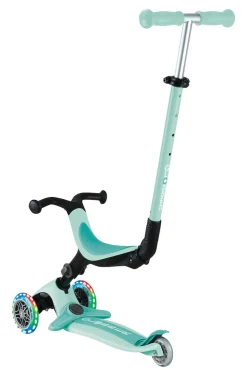 GLOBBER GO-UP ACTIVE LIGHTS – 3 in 1 Dreirad, Laufrad und Scooter, 120/80 mm, 3-rädrig, höhenverstellbar, mint