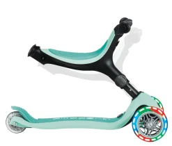 GLOBBER GO-UP ACTIVE LIGHTS – 3 in 1 Dreirad, Laufrad und Scooter, 120/80 mm, 3-rädrig, höhenverstellbar, mint