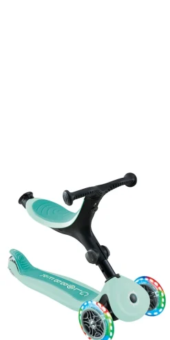 GLOBBER GO-UP ACTIVE LIGHTS – 3 in 1 Dreirad, Laufrad und Scooter, 120/80 mm, 3-rädrig, höhenverstellbar, mint