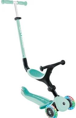 GLOBBER GO-UP ACTIVE LIGHTS – 3 in 1 Dreirad, Laufrad und Scooter, 120/80 mm, 3-rädrig, höhenverstellbar, mint