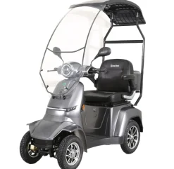 GreenStreet Elektromobil E-Mover Deluxe 1000 W 20 km/h dunkelgrau inkl. Topcase und Dach