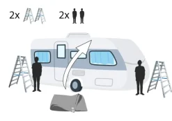 GreenYard Abdeckplane für Wohnwagen oder Wohnmobile Größe XXL 730 x 250 x 220 cm