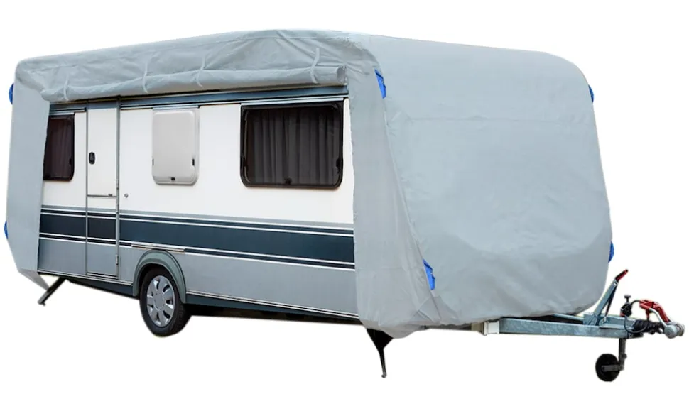 GreenYard Abdeckplane für Wohnwagen oder Wohnmobile Größe L 610 x 250 x 220 cm