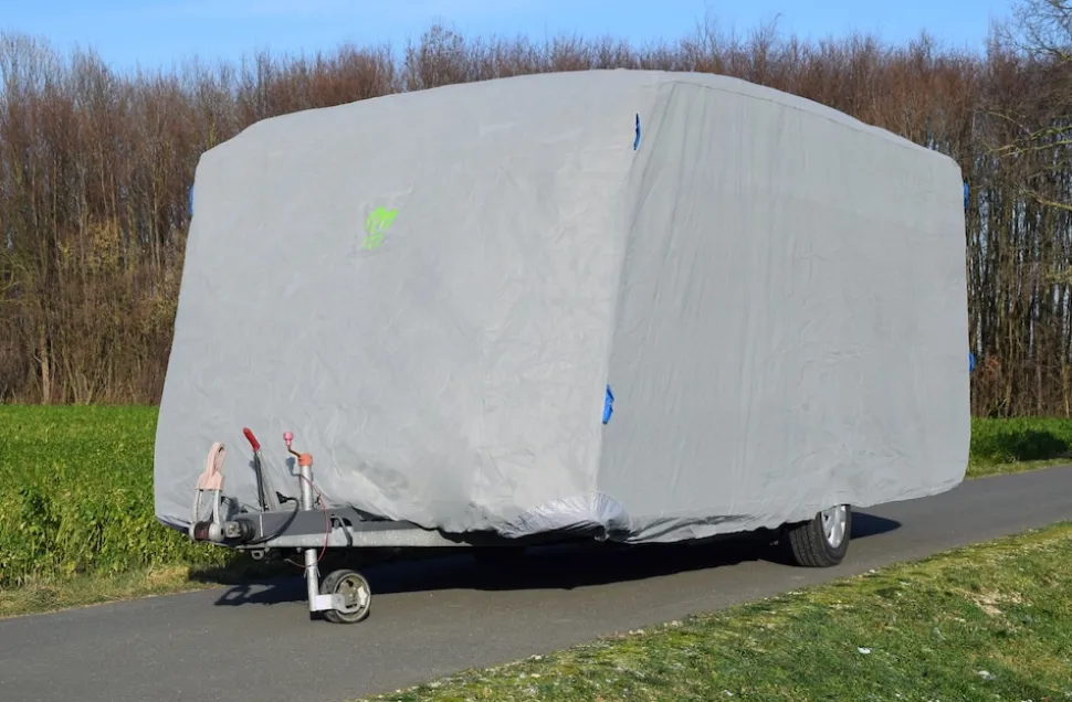 GreenYard Abdeckplane für Wohnwagen oder Wohnmobile Größe L 610 x 250 x 220 cm