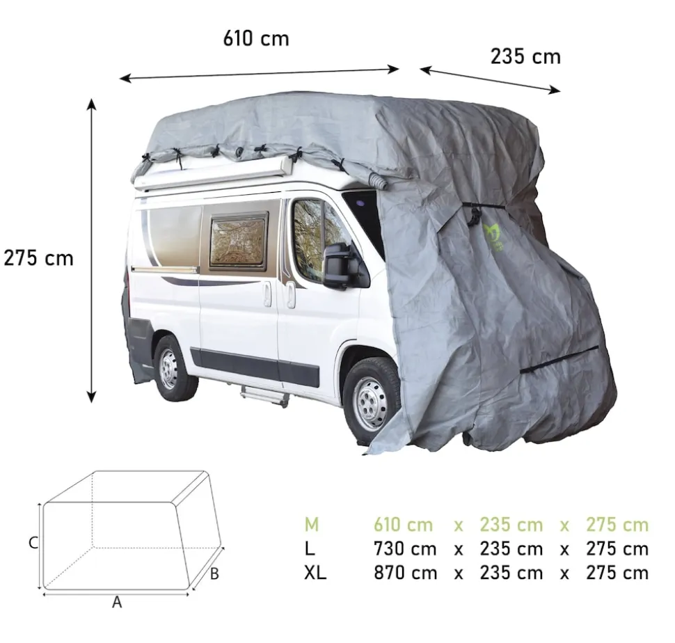 GreenYard Wohnmobil Schutzhülle Größe M 610 x 235 x 275 cm Schutzhaube Ganzgarage Garage Abdeckplane Campingmobil