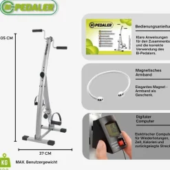 Gymform® Bewegungstrainer für Senioren klappbar - Fitnessgerät Bi Pedaler
