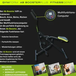 Gymform® Fitnessgerät für Zuhause klappbar - Trainingsgerät Ab Booster Plus