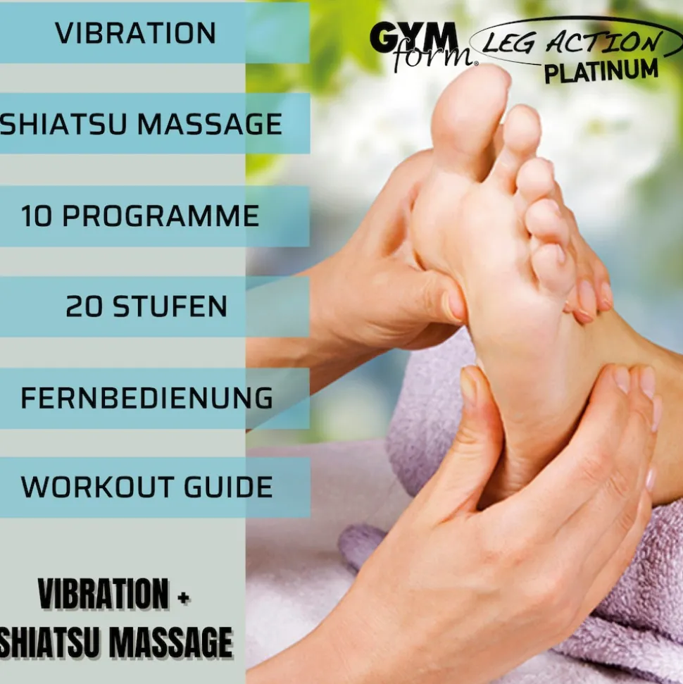 Gymform® Shiatsu Fußmassagegerät und Beinmassagegerät Leg Action Platinum