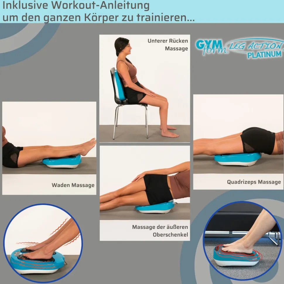 Gymform® Shiatsu Fußmassagegerät und Beinmassagegerät Leg Action Platinum