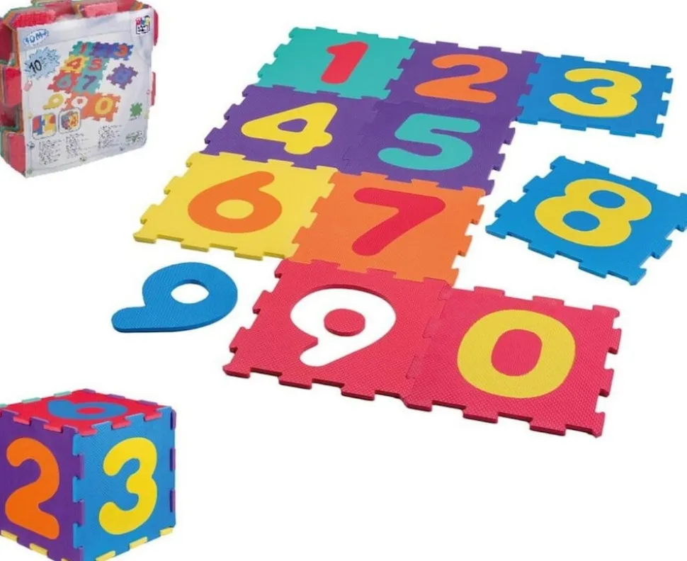 Happy People Bunte EVA-Zahlenpuzzlematte 10-teilig (Zahlen: 0-9)