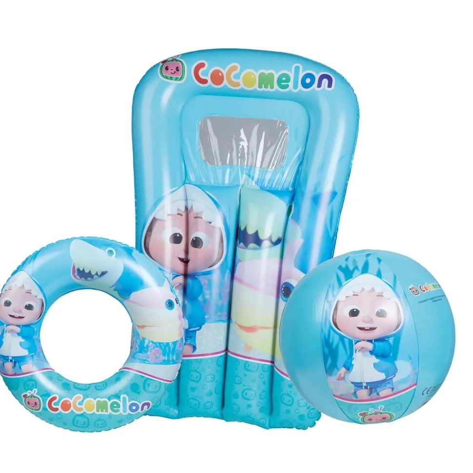 Happy People - Cocomelon 3er Strandset - Wasserball, Schwimmring & Luftmatratze