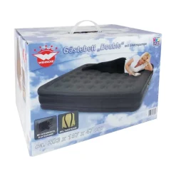 Happy People - Gästebett - Double (203x157x47cm) mit integrierter Elektropumpe Luftbett Camping Matratze