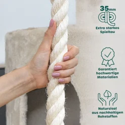 HAPPYPET Großer Kratzbaum Stabil 'Parker' 171 cm - XXL Katzenbaum | Creme