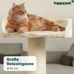 HAPPYPET Großer Kratzbaum Stabil 'Parker' 171 cm - XXL Katzenbaum | Creme