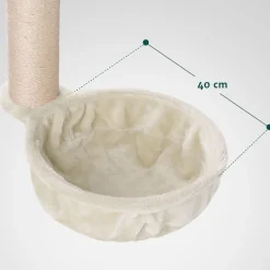 HAPPYPET Katzenhängematte für Kratzbaum Ø40 cm – XL Katzenmulde Ersatzteil – Stabile Liegemulde mit Metallrahmen – Katzenbett Kratzbaum – belastbar bis 15 kg, Creme | Creme
