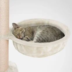 HAPPYPET Katzenhängematte für Kratzbaum Ø40 cm – XL Katzenmulde Ersatzteil – Stabile Liegemulde mit Metallrahmen – Katzenbett Kratzbaum – belastbar bis 15 kg, Creme | Creme