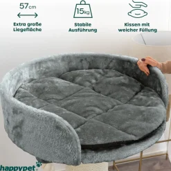 HAPPYPET Premium Kratzbaum Stabil für große Katzen Kletterbaum 100 cm | Grau BASIC