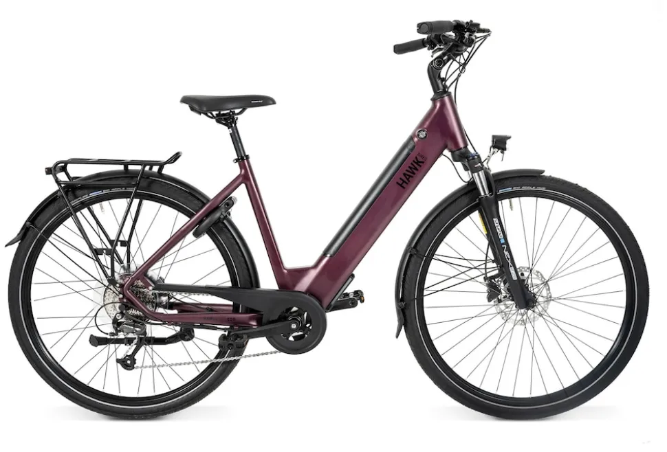 Hawk E-Trekking Lady E-Trekkingrad Damen 28 Zoll 50 cm Wave - Bordeaux