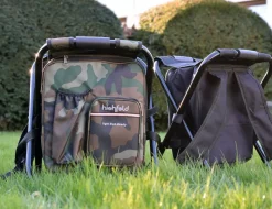highfeld® Sitzrucksack Ansitzrucksack mit Hocker camouflage Campinghocker Angelhocker Falthocker