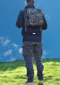 highfeld® Sitzrucksack Ansitzrucksack mit Hocker camouflage Campinghocker Angelhocker Falthocker