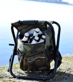 highfeld® Sitzrucksack Ansitzrucksack mit Hocker camouflage Campinghocker Angelhocker Falthocker