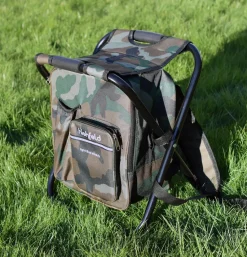 highfeld® Sitzrucksack Ansitzrucksack mit Hocker camouflage Campinghocker Angelhocker Falthocker