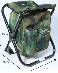 highfeld® Sitzrucksack Ansitzrucksack mit Hocker camouflage Campinghocker Angelhocker Falthocker