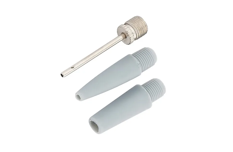 Hochleistungs Standpumpe, für alle Ventilarten, 7 bar, mit Manometer, inkl. Adapter-Set, inkl. Batterien, Aluminium
