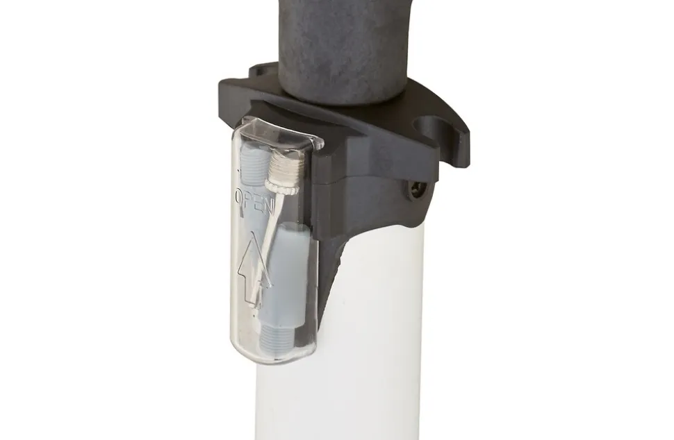 Hochleistungs Standpumpe, für alle Ventilarten, 7 bar, mit Manometer, inkl. Adapter-Set, inkl. Batterien, Aluminium