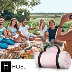 HOEL Picknickdecke Rosa-Ivory