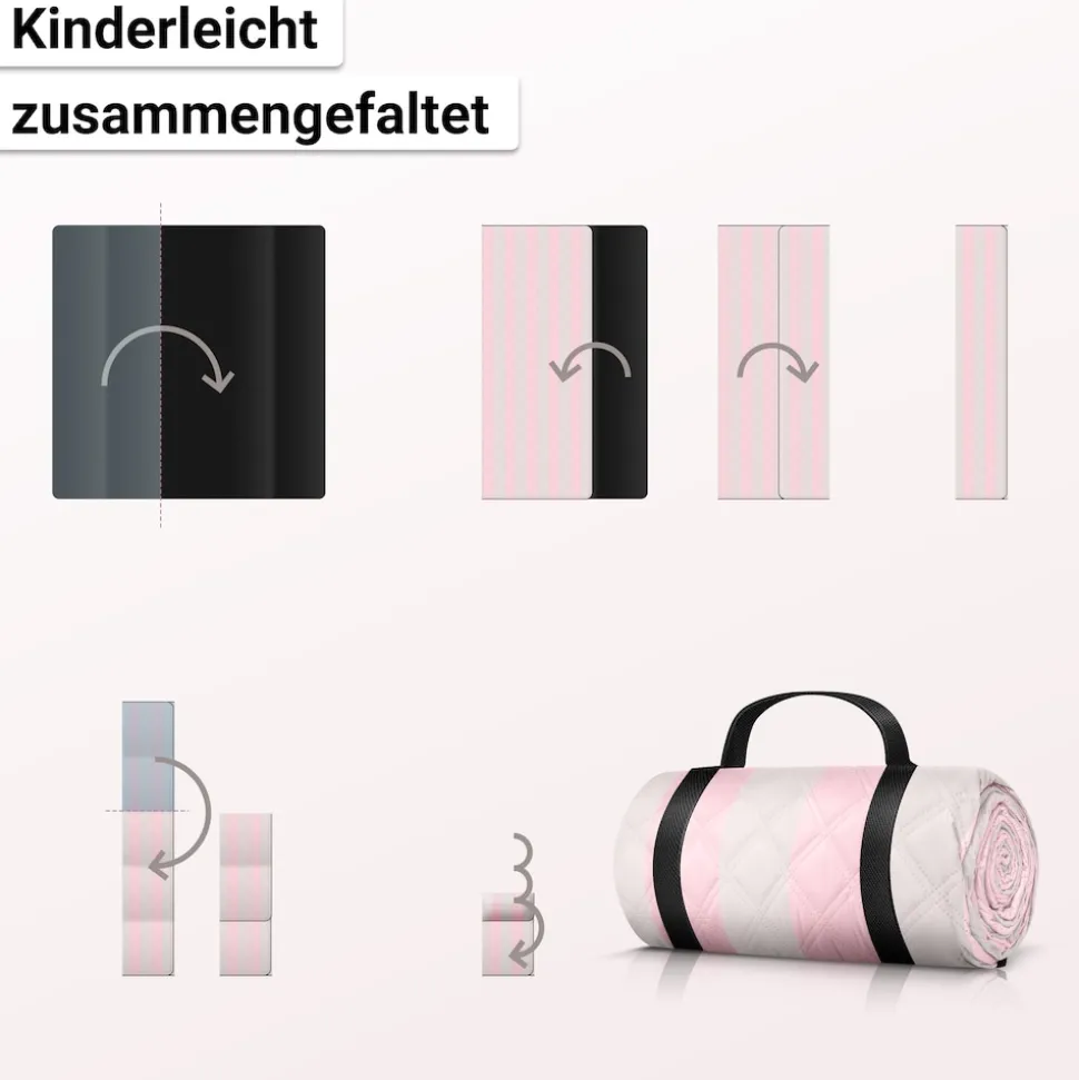 HOEL Picknickdecke Rosa-Ivory