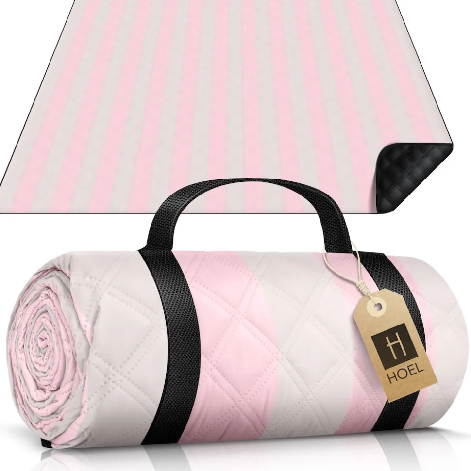 HOEL Picknickdecke Rosa-Ivory