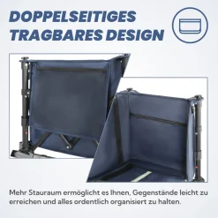 HOMECALL Bollerwagen Handwagen (Erweiterbare Kapazität, bis 100KG, 120L), Für Einkaufen, Camping, Garten, Dogs-Dunkelblau