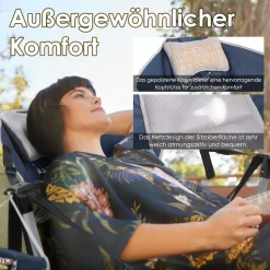 HOMECALL Campingstuhl Stühleschaukelstuhl Faltbare Hängestuhl (Biz 180 KG, mit verstellbarer Rückenlehne, Lordosenstütze und Kopfstütze), Dunkelblau