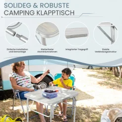 HOMECALL Campingtisch Klapptisch Gartentisch, leicht Aluminium Beistelltisch