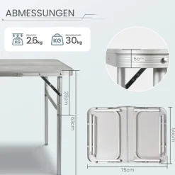 HOMECALL Campingtisch Klapptisch Gartentisch, leicht Aluminium Beistelltisch