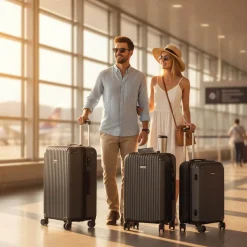 HOME DELUXE Reisekoffer Set VAYA – 3-teilig, Schwarz