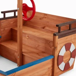HOME DELUXE Sandkasten Schiffsoptik mit Bank MATSCHEKISTE - 160 x 78 cm