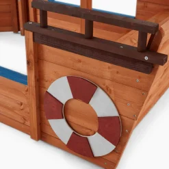 HOME DELUXE Sandkasten Schiffsoptik mit Bank MATSCHEKISTE - 160 x 78 cm
