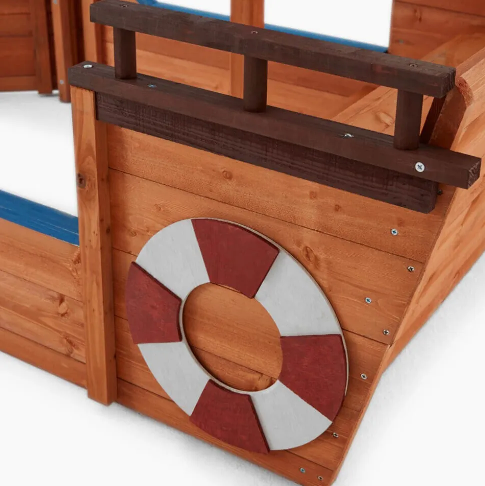 HOME DELUXE Sandkasten Schiffsoptik mit Bank MATSCHEKISTE - 160 x 78 cm