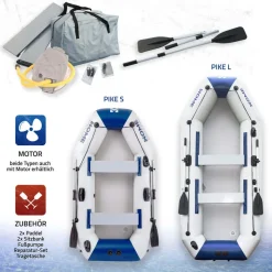 HOME DELUXE Schlauchboot mit Motor PIKE S
