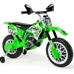 INJUSA Avigo Scrambler Elektromotorrad Cross CR für Kinder ab 36 Monaten – 6V Elektro-Motorrad mit Gashebel am Lenker & Stützrädern - 5 km/h