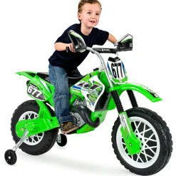 INJUSA Avigo Scrambler Elektromotorrad Cross CR für Kinder ab 36 Monaten – 6V Elektro-Motorrad mit Gashebel am Lenker & Stützrädern - 5 km/h