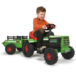 INJUSA Elektrotraktor Basic für Kinder ab 1-3 Jahren – 6V Elektro-Traktor mit Anhänger – Kindertraktor mit Gaspedal, Licht & Sound – Höchstgeschwindigkeit 2-3 km/h
