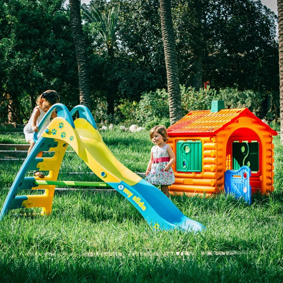 INJUSA Kinderrutsche My First Slide ab 2 Jahre – Gartenrutsche mit Wasserschlauchanschluss für Wasserspaß
